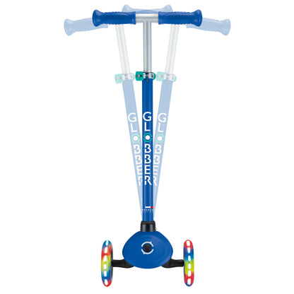 Globber - PRIMO  Scooter with Lights and Griptape - Navy Blue/ Emerald Green