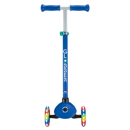 Globber - PRIMO  Scooter with Lights and Griptape - Navy Blue/ Emerald Green