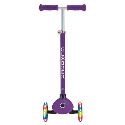 Globber - PRIMO Scooter with Lights and Griptape - Purple/ Pastel Pink
