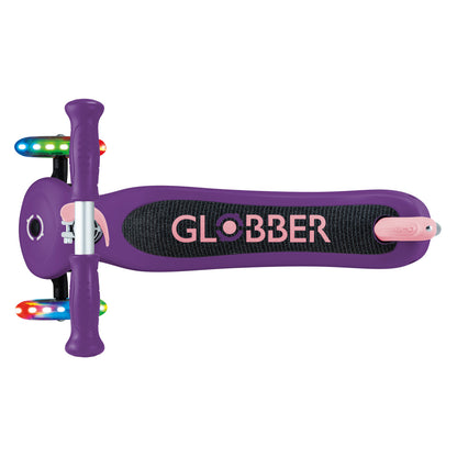 Globber - PRIMO Scooter with Lights and Griptape - Purple/ Pastel Pink