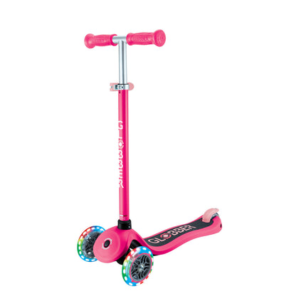 Globber PRIMO V2 Scooter with Lights and Griptape - Fuchsia / Pastel Pink