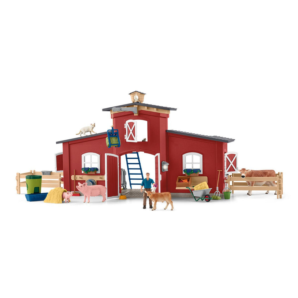 Schleich Farm Life -  Large Red Barn with Animals and Accessories 42606