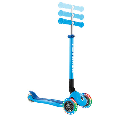 Globber - PRIMO FOLDABLE LIGHTS - Sky Blue/Navy Blue