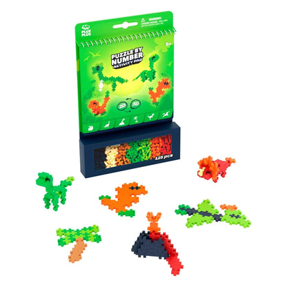 Plus-Plus Activity Pad Puzzle by Number Enchanted Forest PP4348 with 125 colourful building pieces and magical woodland designs