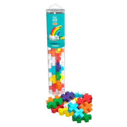 Plus-Plus BIG Rainbow 15 Piece Tube with oversized colourful STEM building blocks for toddlers