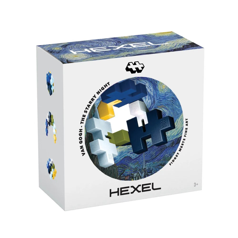 Plus-Plus HEXEL Van Gogh The Starry Night PP4363 art-inspired sensory fidget toy with six connected colourful pieces