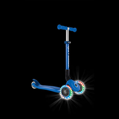 Globber - JUNIOR FOLDABLE LIGHTS Scooter - Navy Blue
