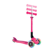 Globber JUNIOR FOLDABLE LIGHTS Scooter - Fuschia Pink
