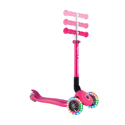 Globber JUNIOR FOLDABLE LIGHTS Scooter - Fuschia Pink