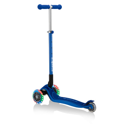 Globber PRIMO Foldable Plus  Scooter with Light Up Wheels - Navy Blue