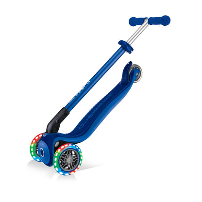 Globber PRIMO Foldable Plus  Scooter with Light Up Wheels - Navy Blue
