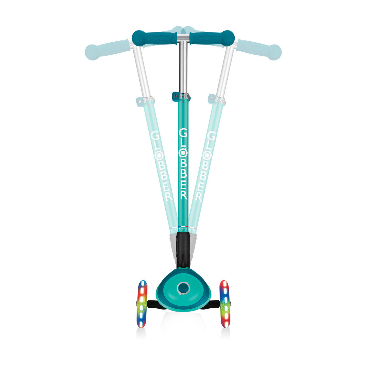 Globber PRIMO Foldable Plus  Scooter with Light Up Wheels - Emerald Green