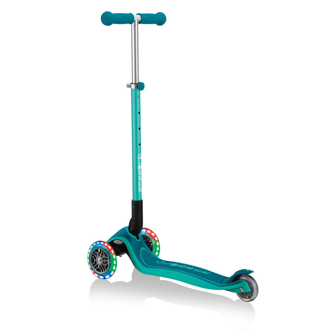 Globber PRIMO Foldable Plus  Scooter with Light Up Wheels - Emerald Green