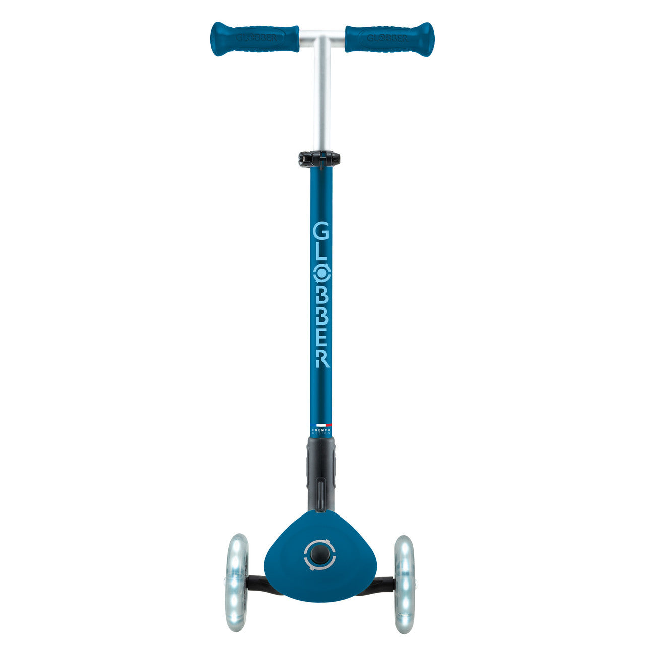 Globber - PRIMO FOLDABLE PLUS  Scooter with Lights  - Petrol Blue/Light Blue