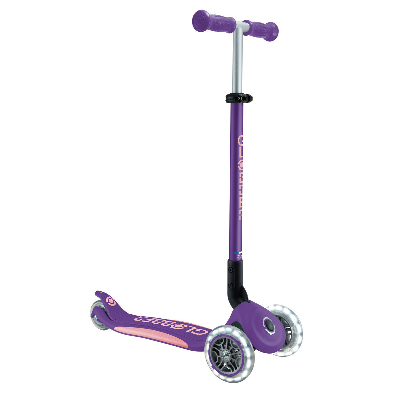 Globber - PRIMO FOLDABLE PLUS Scooter with Lights - Purple/Pastel Pink **Damaged Packaging**