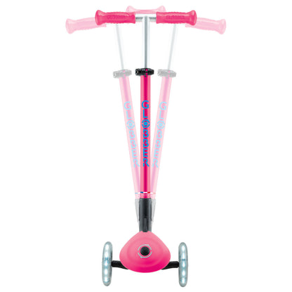 Globber - PRIMO FOLDABLE PLUS  Scooter with Lights - Fushia Pink/ Sky Blue