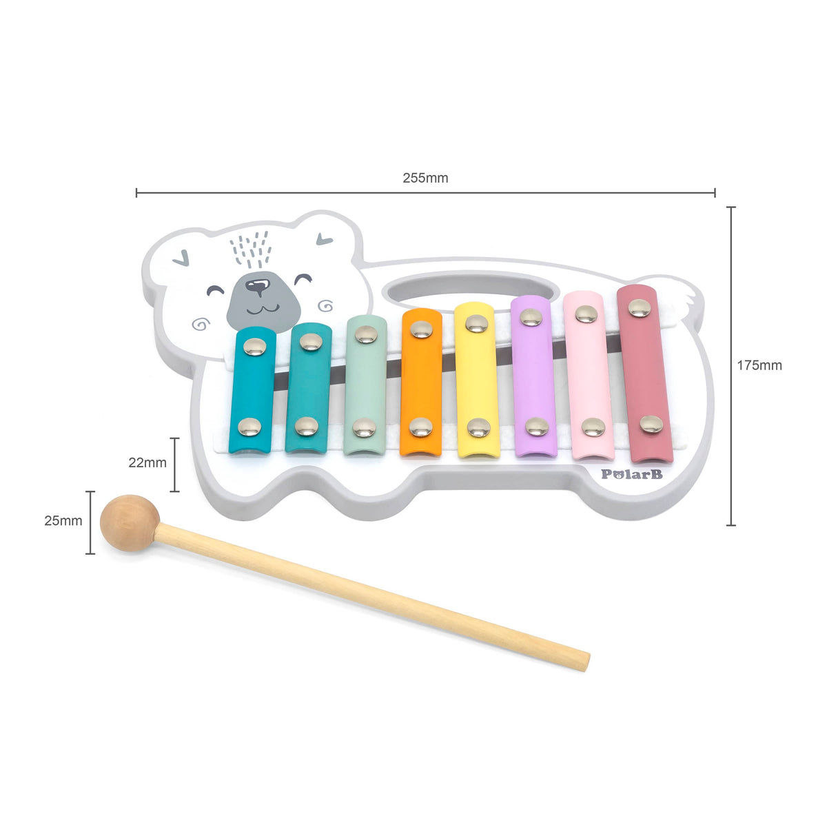 PolarB - Pastel Metal Xylophone | Musical Instrument for Toddlers