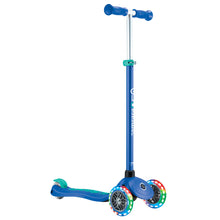 Globber Primo PLUS with LIGHTS 3 Wheel Scooter - Navy Blue/ Emerald Green
