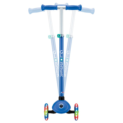Globber Primo PLUS with LIGHTS 3 Wheel Scooter - Navy Blue/ Emerald Green