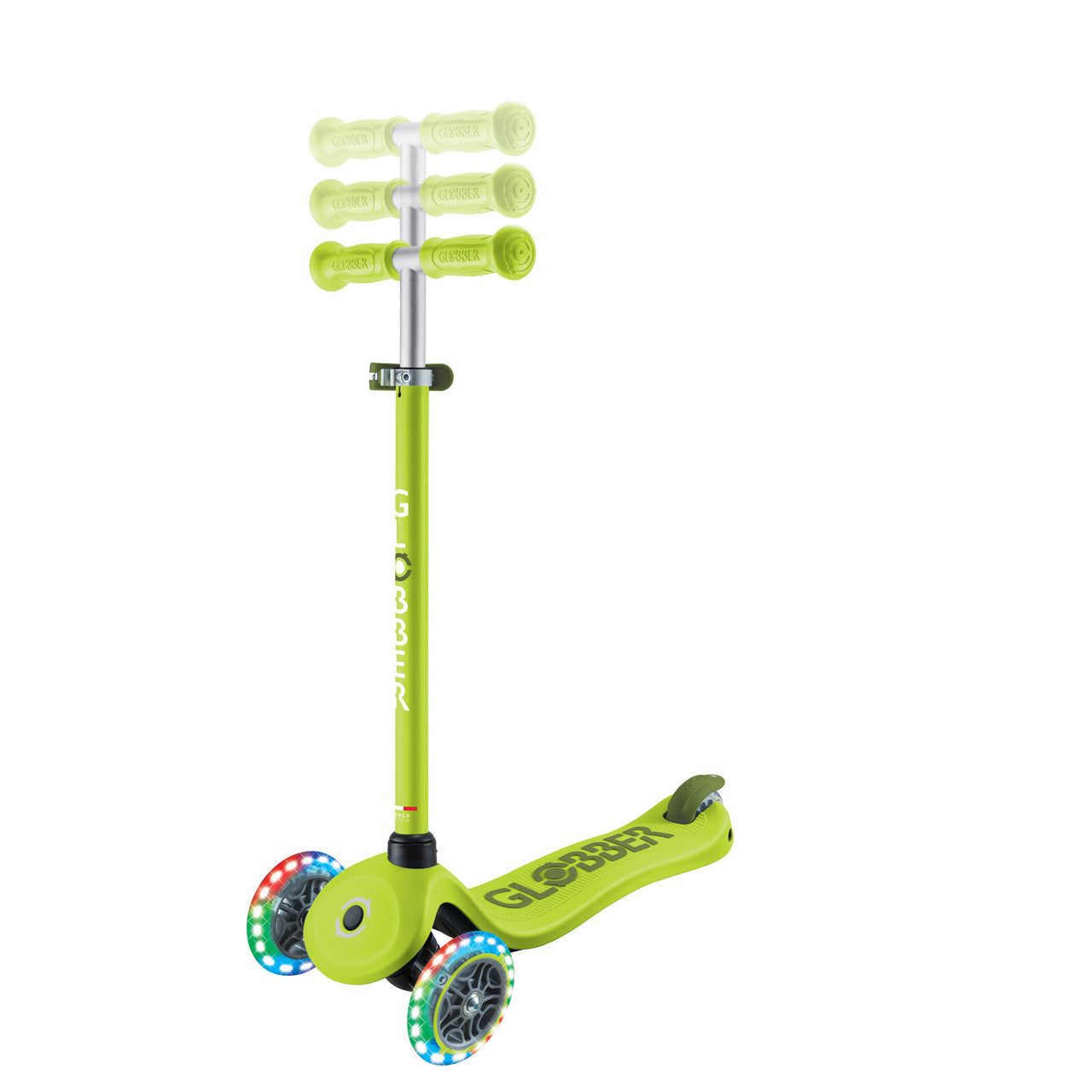 Globber - GO UP SPORTY Lights Scooter - Lime Green/Khaki