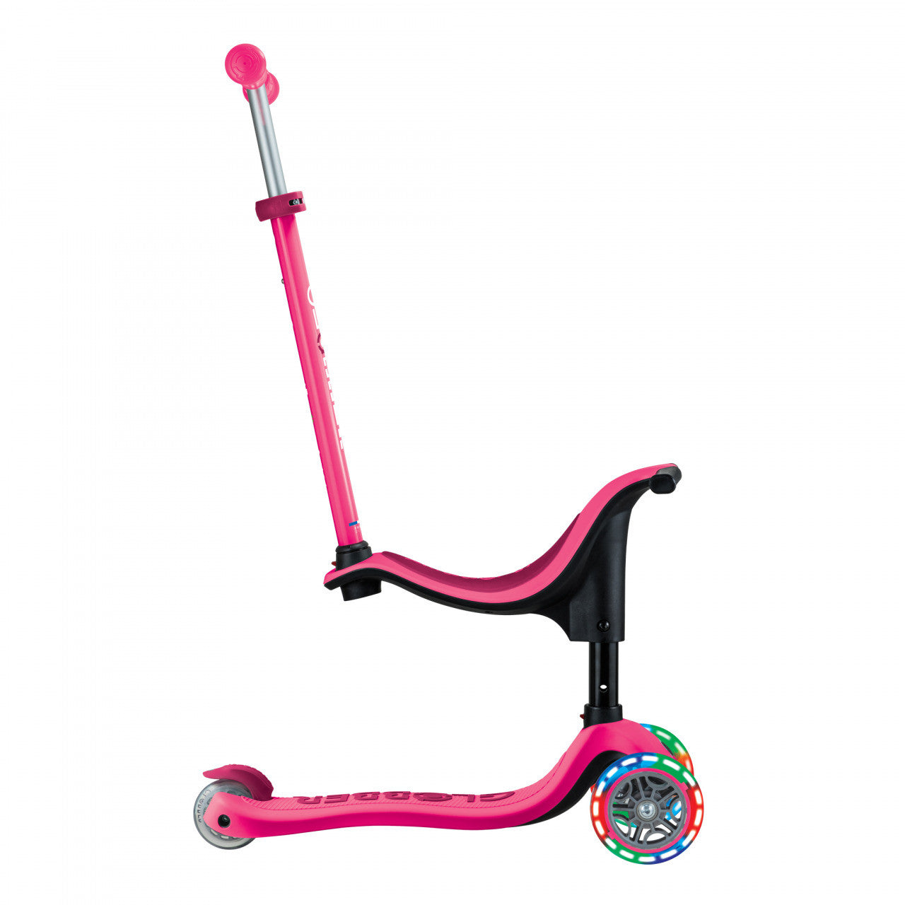 Globber - GO UP SPORTY Lights Scooter - Fuchsia Pink/ Dark Pink