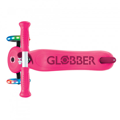 Globber - GO UP SPORTY Lights Scooter - Fuchsia Pink/ Dark Pink