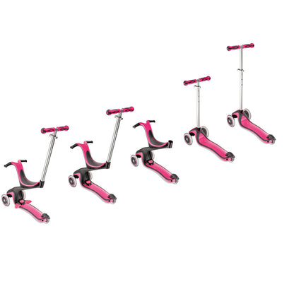 Globber  - My Free Go Up 5 in 1 Lights - Pink