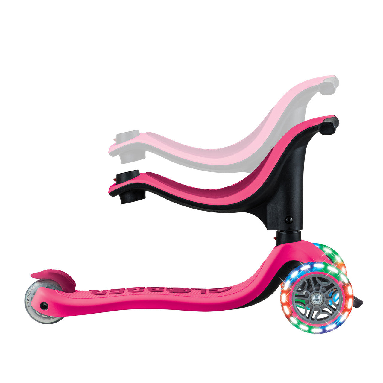 Globber - GO UP SPORTY Lights  360 - Fuchsia/Dark Pink