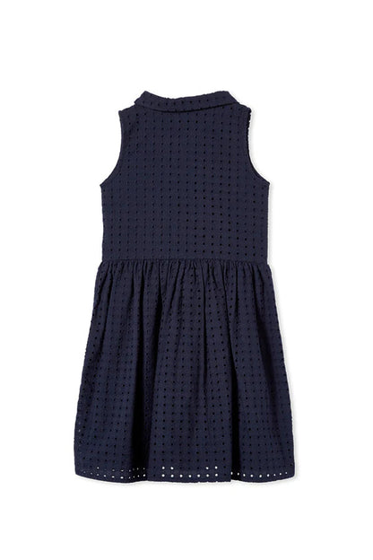 Navy Broderie Dress