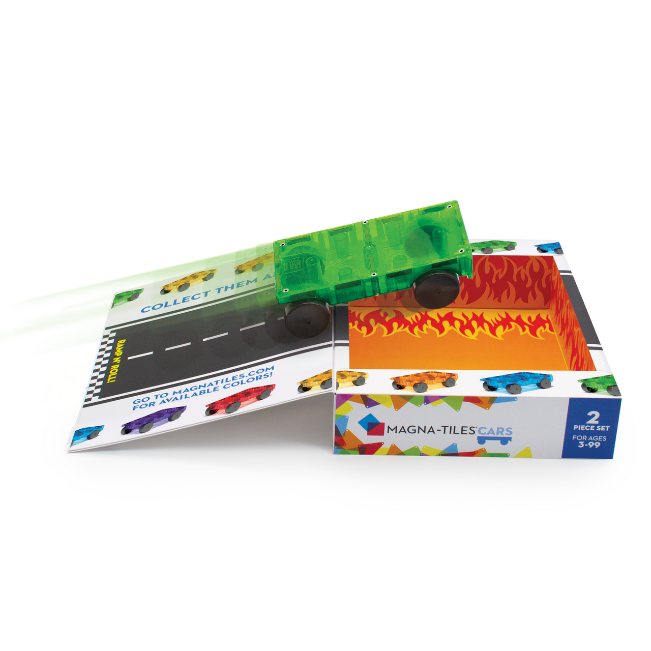 MAGNA-TILES - Cars – Green & Yellow 2-Piece Set