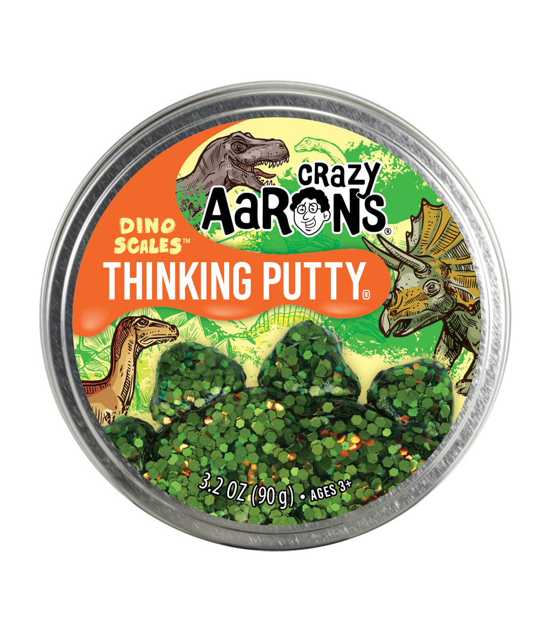Crazy Aaron's Thinking Putty - Dino Scales 4" Tin