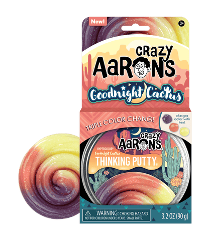 Crazy Aaron's Thinking Putty Hypercolor - Goodnight Cactus Putty 4" Tin