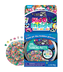 Crazy Aaron's HIDE INSIDE Thinking Putty - Party Animals 4" Tin
