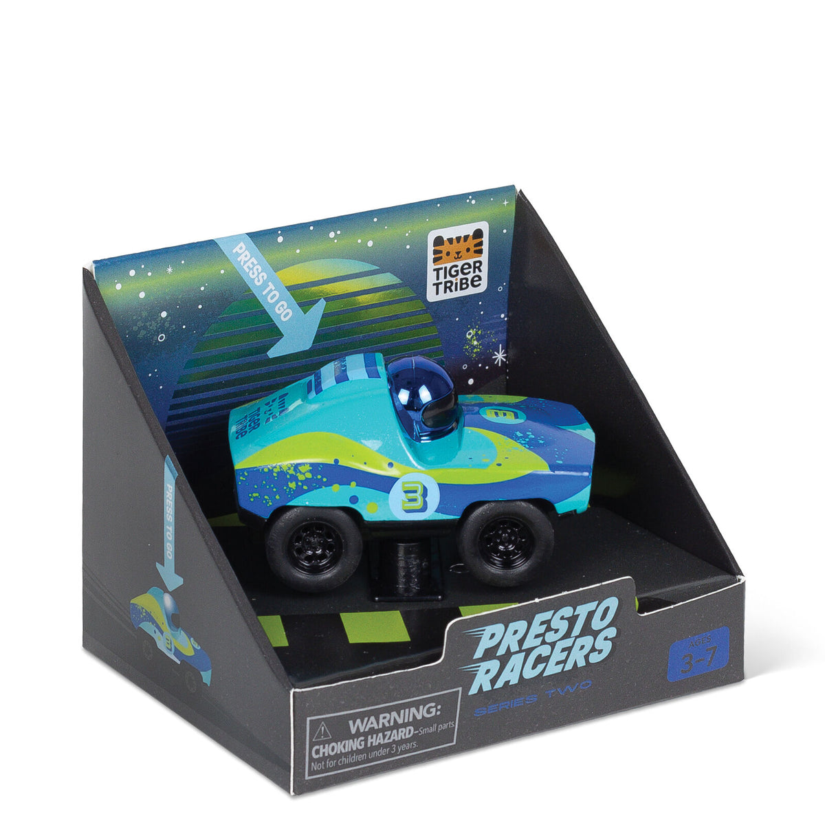 Tiger Tribe Presto Racers Comet - Blue & Green Press-Down Racing Car