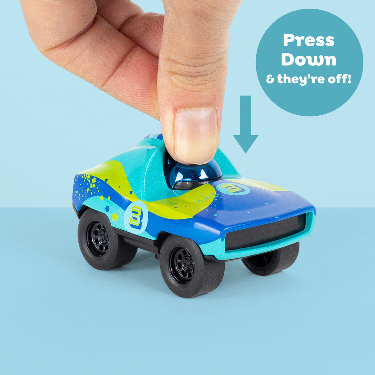 Tiger Tribe Presto Racers Comet - Blue & Green Press-Down Racing Car