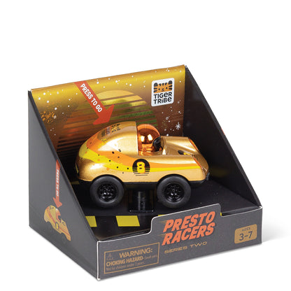 Tiger Tribe Presto Racers Flare - Gold Orange Press-Down Racing Car