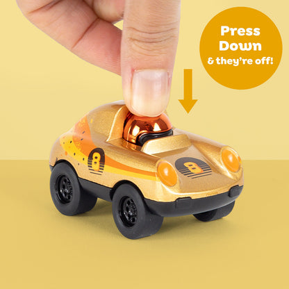 Tiger Tribe Presto Racers Flare - Gold Orange Press-Down Racing Car