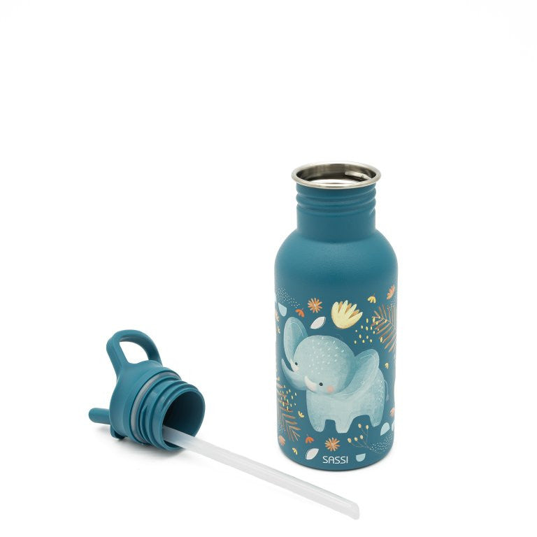Sassi Stainless Steel Drink Bottle 500 ml - Chewy The Elephant