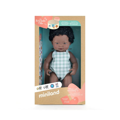 Miniland Doll 38cm - My Friends & Me - African Boy Baby Doll