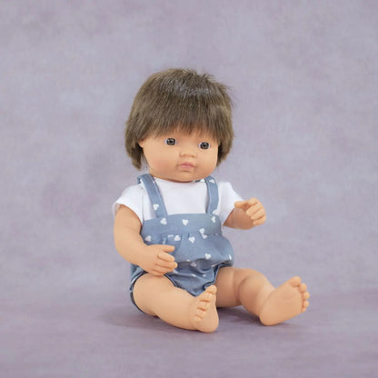 Miniland Doll 38cm - My Friends & Me - Brunette Caucasian Boy Baby Doll