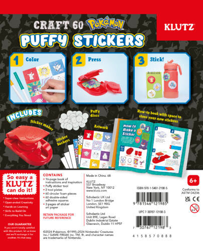 Klutz - Pokemon Color-In 3D Puffy Stickers
