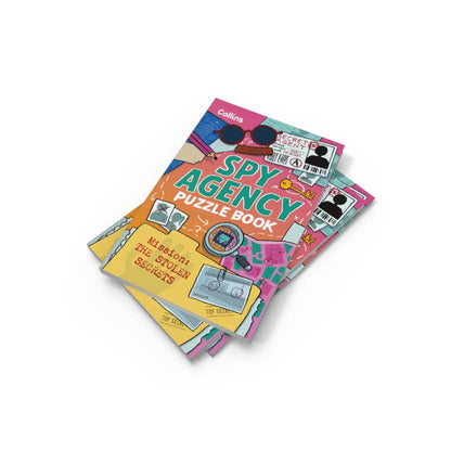 Stolen Secrets Spy Agency Puzzle Book featuring code-breaking puzzles, logic games and an interactive secret agent mission