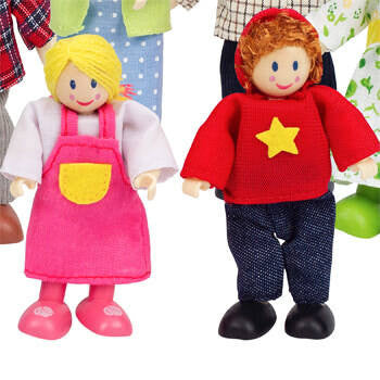 Hape Happy Wooden Doll Family - Caucasian
