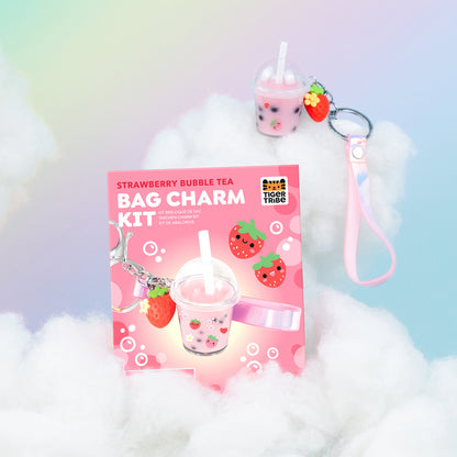Tiger Tribe Bag Charm Kit - Strawberry Bubble Tea
