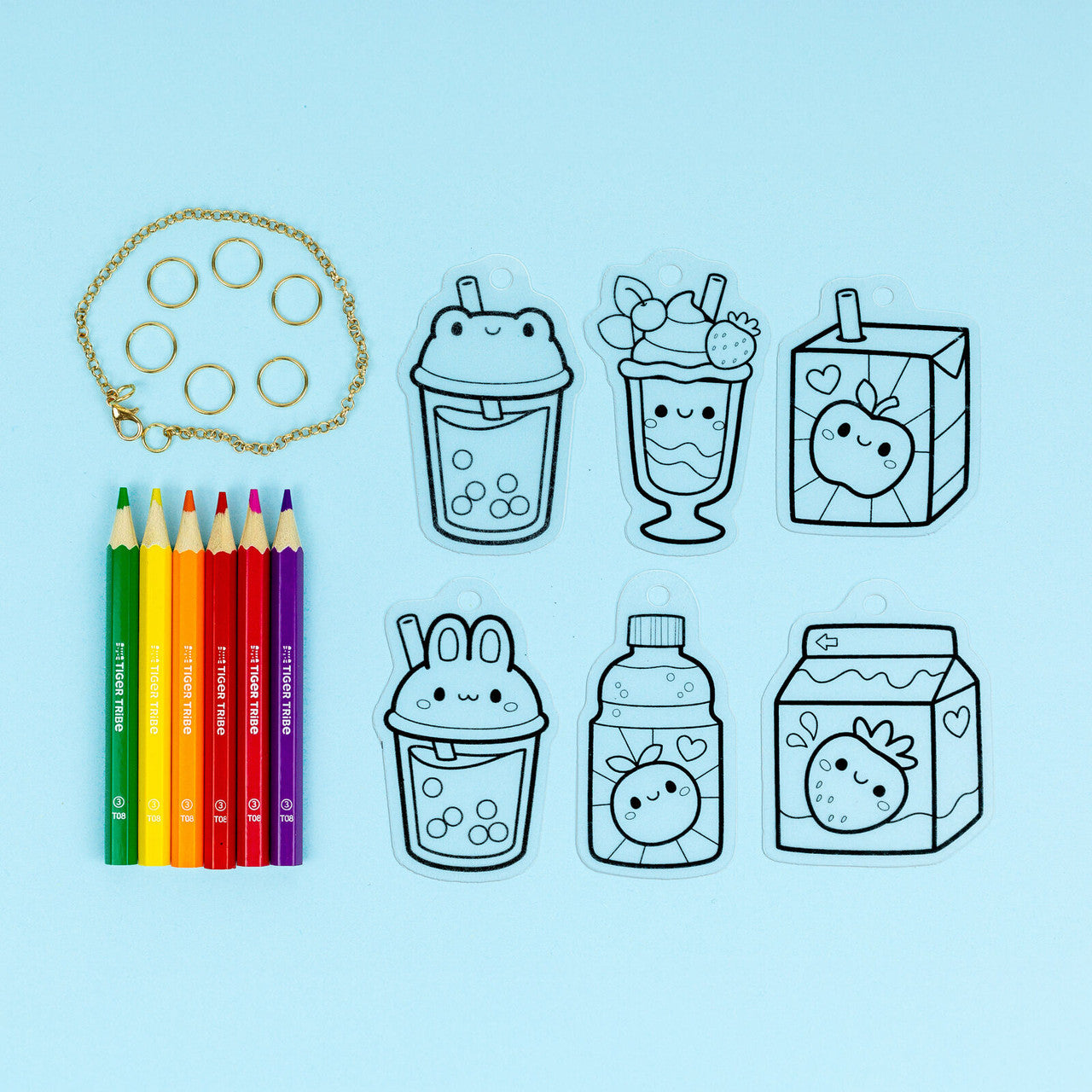 Tiger Tribe Shrinkorama - Charm Bracelet - Kawaii Drinks