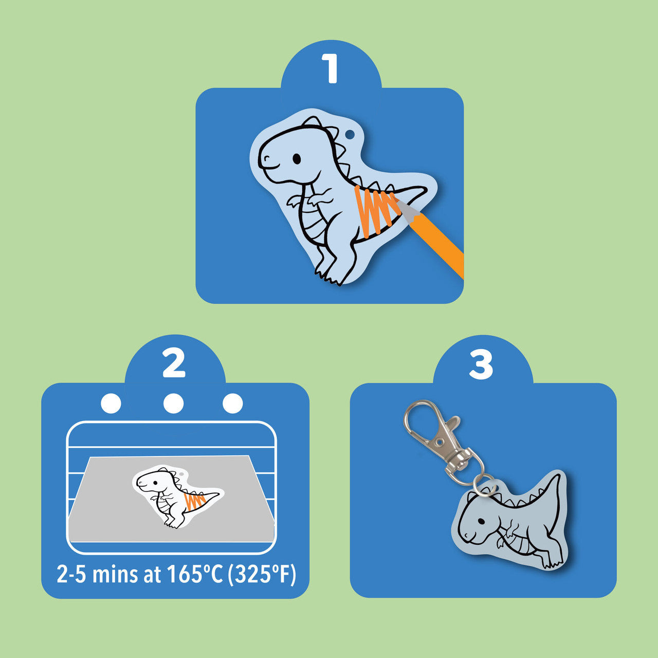 Tiger Tribe Shrinkorama - Bag Tags - Dino