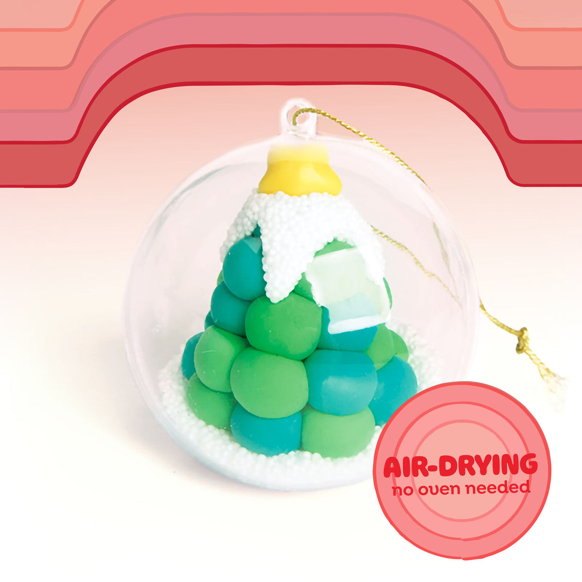 Tiger Tribe Clay Craft Ornament Kit - Snowman & Tree Kids Craft