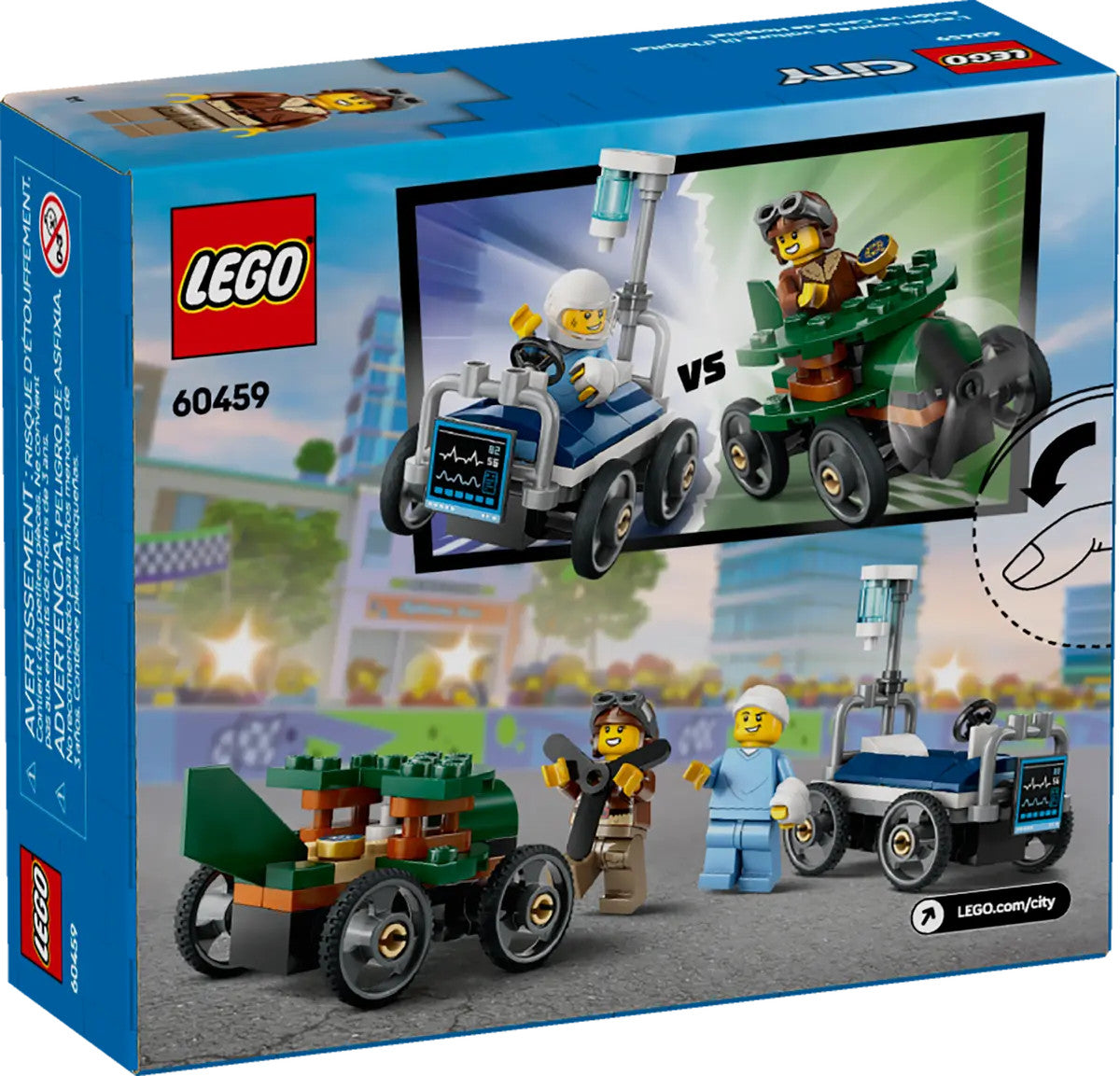 LEGO® City - Airplane vs. Hospital Bed Race Car Pack 60459