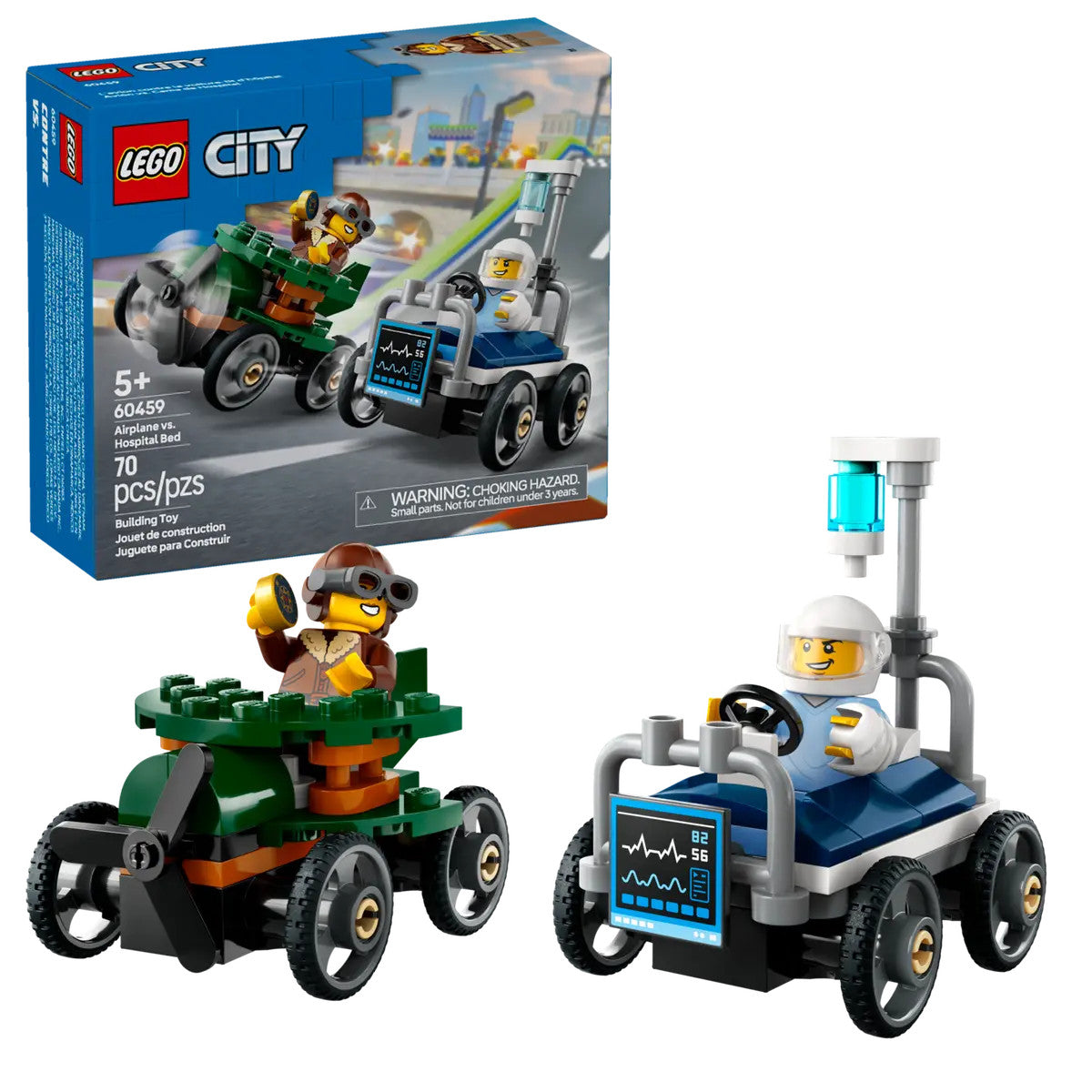 LEGO® City - Airplane vs. Hospital Bed Race Car Pack 60459