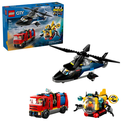 LEGO® City - Helicopter, Fire Truck & Submarine Remix 60462